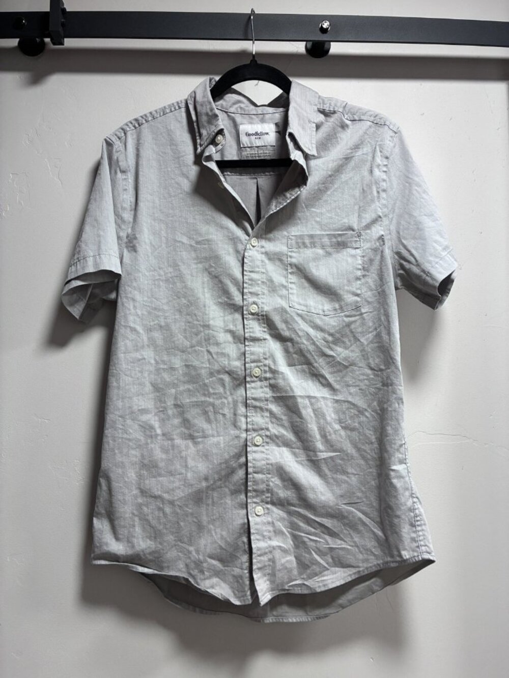 Goodfellow & Co Men's Small Gray Short Sleeve Button Down Shirt